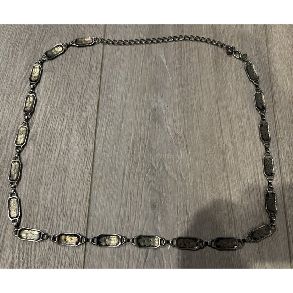 Women’s Silver-tone Adjustable Chain Belt Boho Statement Design Made In Korea - Picture 3 of 4